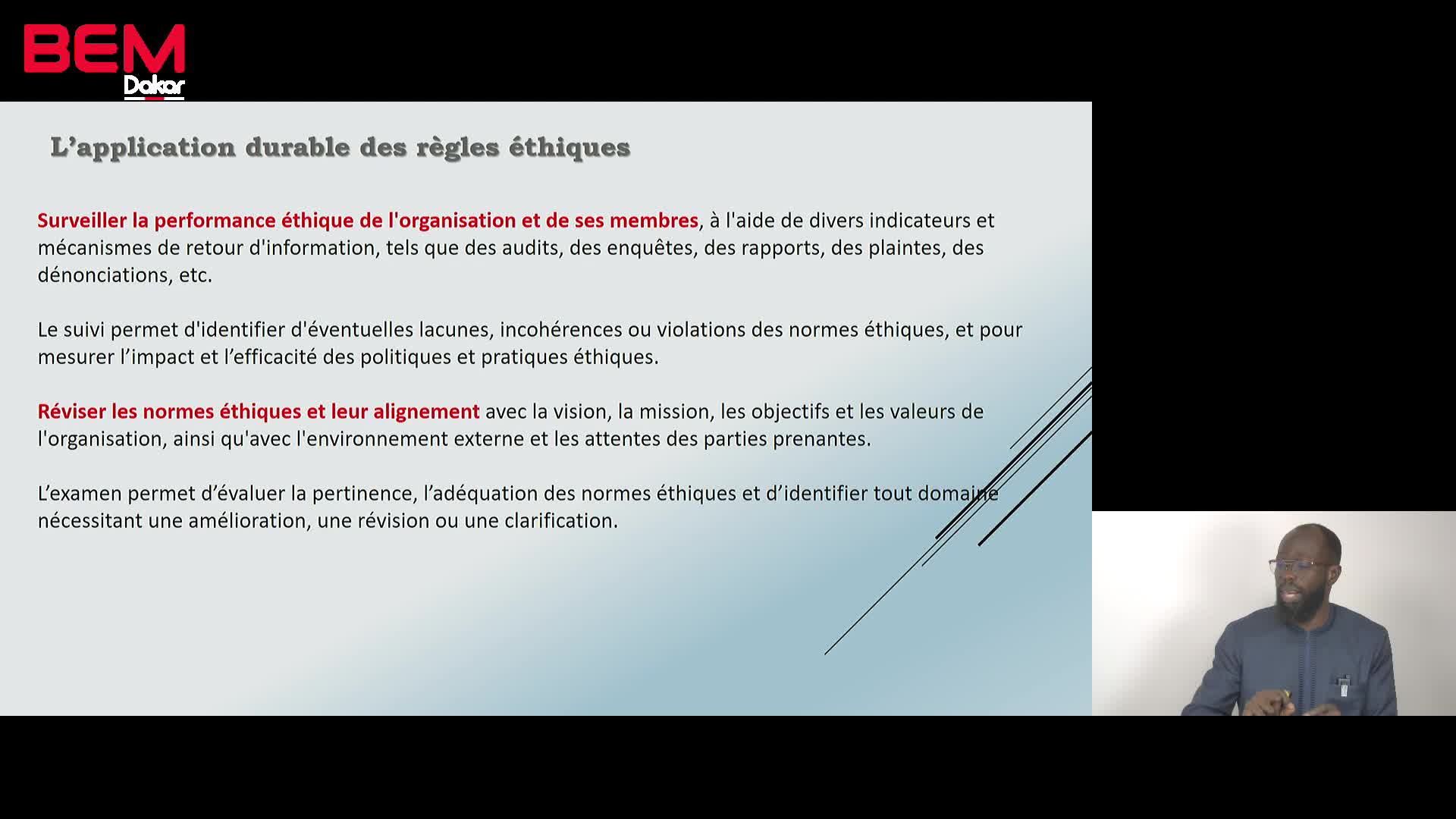 S3 A7  L'application durable des règles éthiques