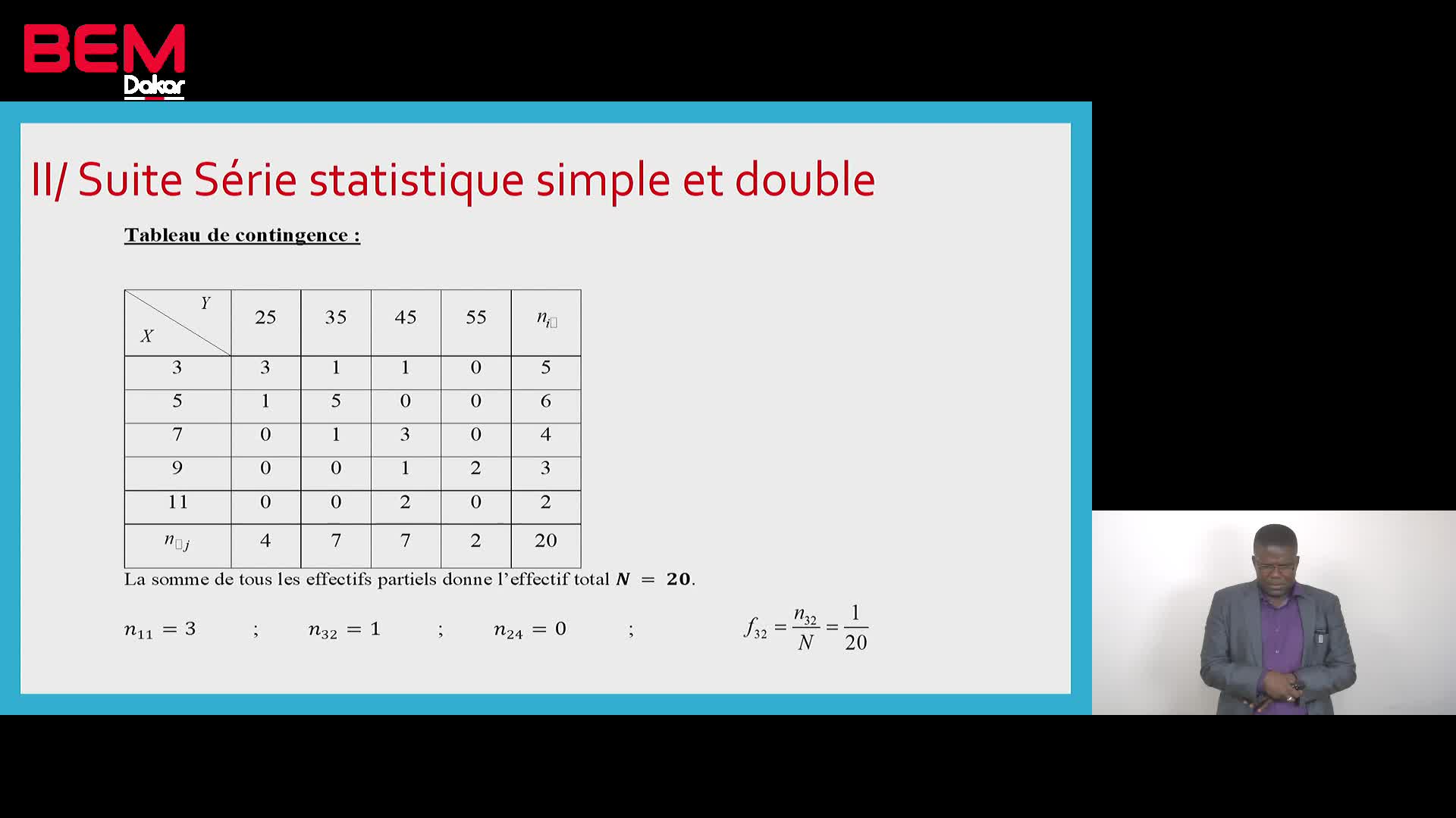 S1 A2  Maitriser la statistique simple et double