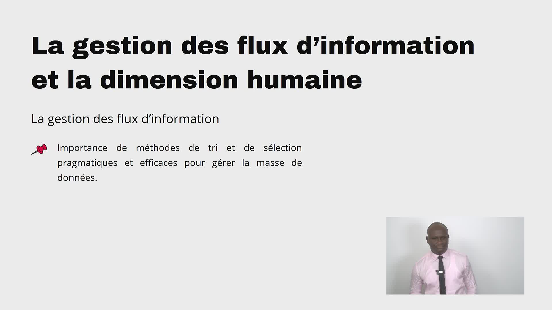 S1 A2  La gestion des flux d’information et la dim
