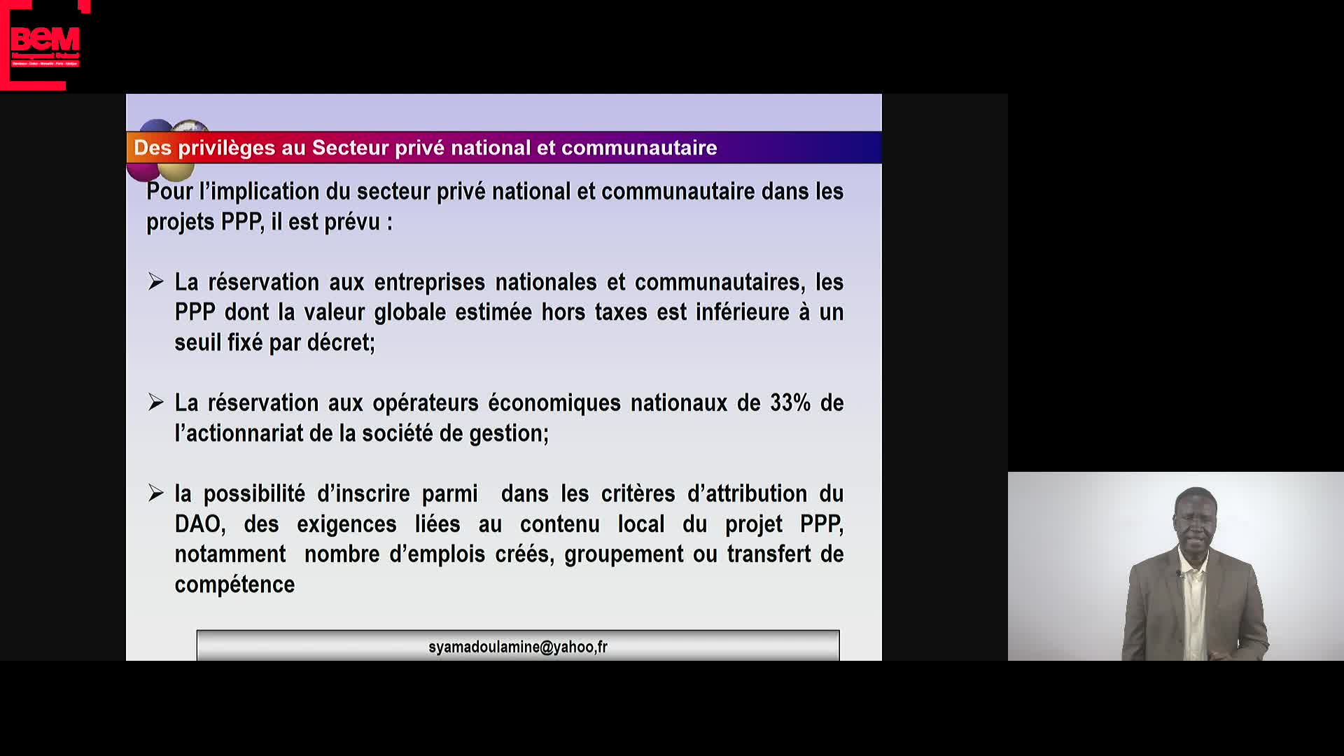 S2 A3 Les mesures en faveur du secteur privé national