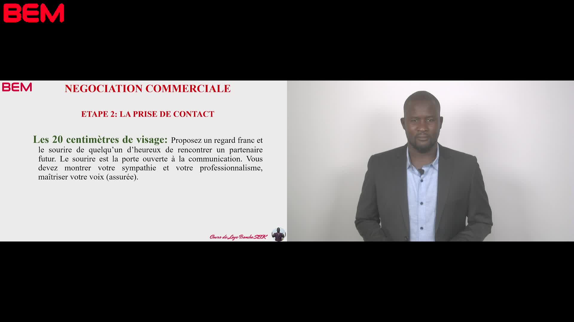 S1 A3 La prise de contact M SECK