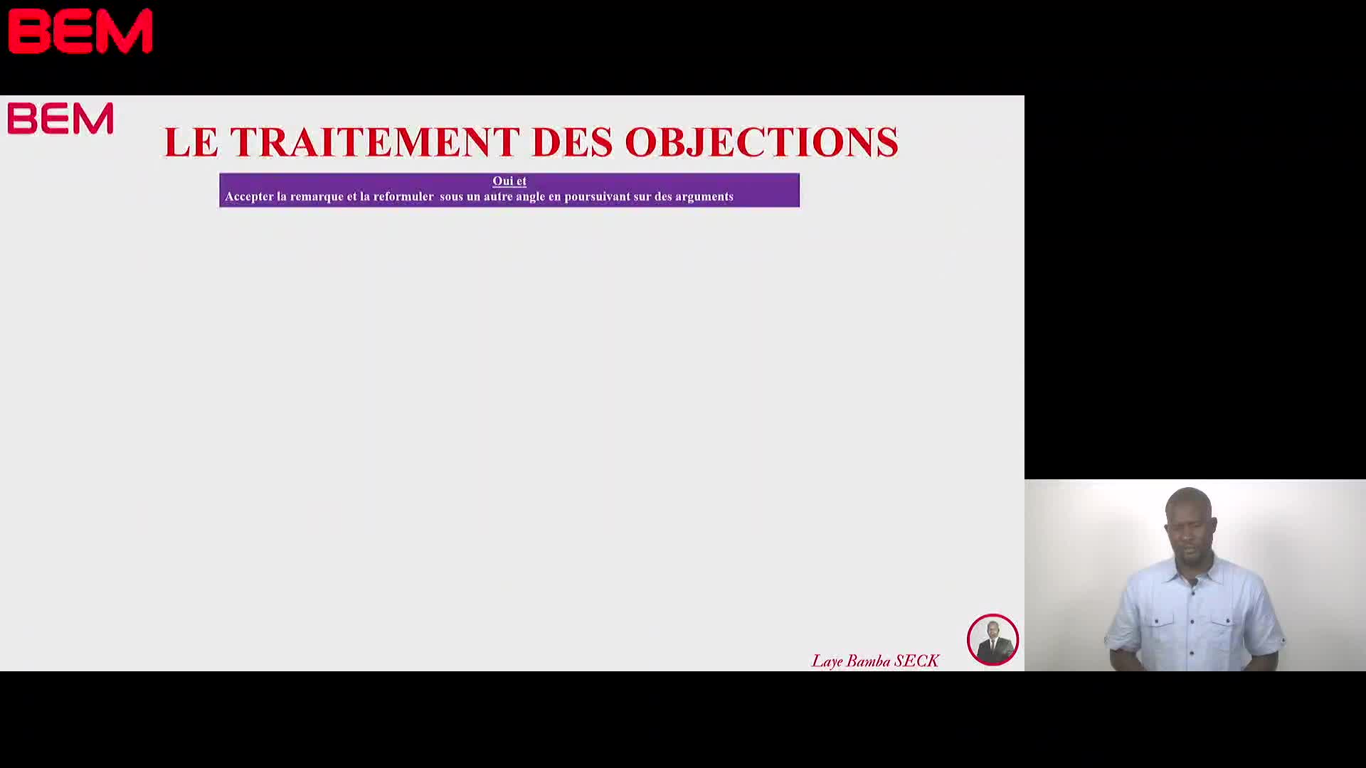 S2 A3 La response aux objections M SECK