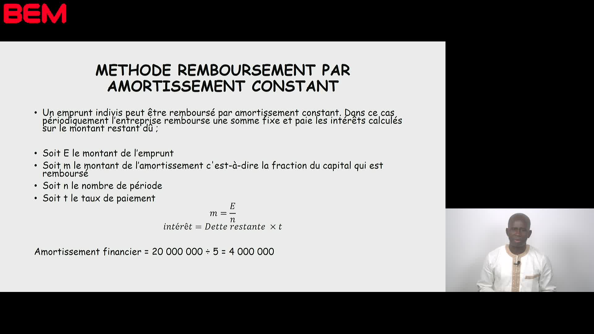 Séquence 3 le plan d'amortissement des emprunts M Amadou Boure SENE