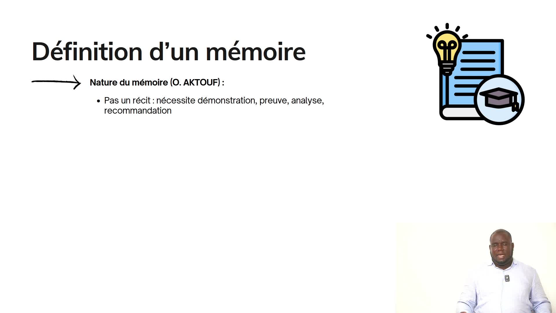 MR S1A1 Définition d'un mémoire