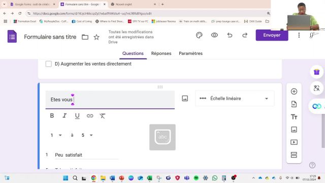 Etude de marché - Séquence 3 - Google Form