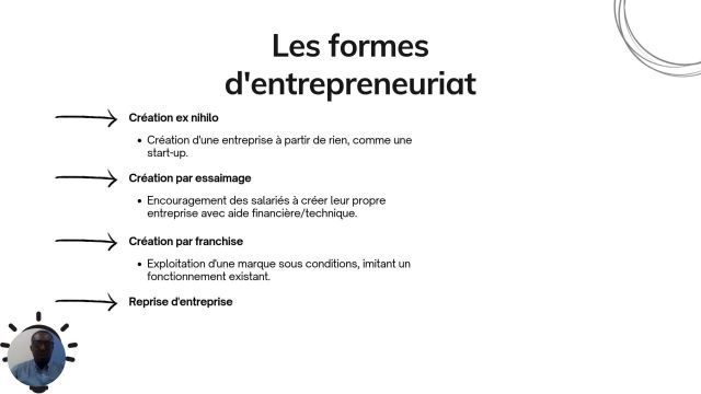 Entreprenariat S1A5 Les 4 formes dentrepreneuriat