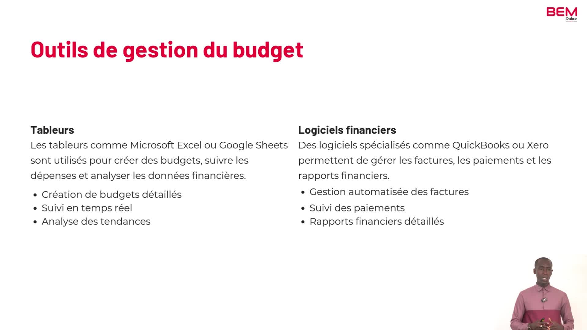 Gestion du budget